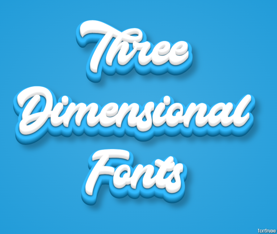 Three Dimensional Fonts Effetto testo