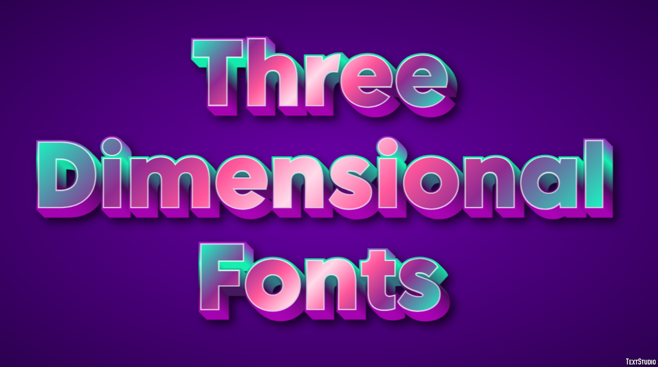 Three Dimensional Fonts Effetto testo