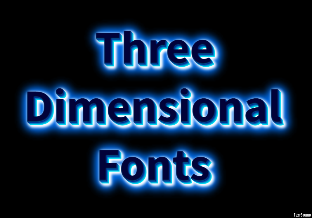 Three Dimensional Fonts Effetto testo