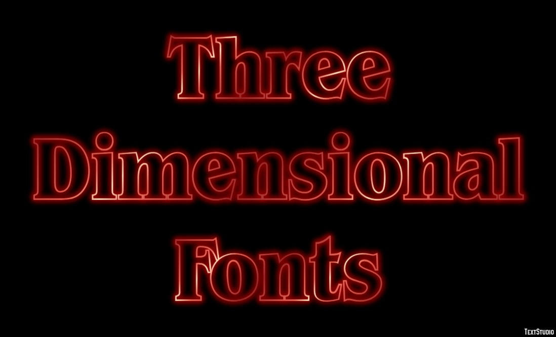 Three Dimensional Fonts Effetto testo