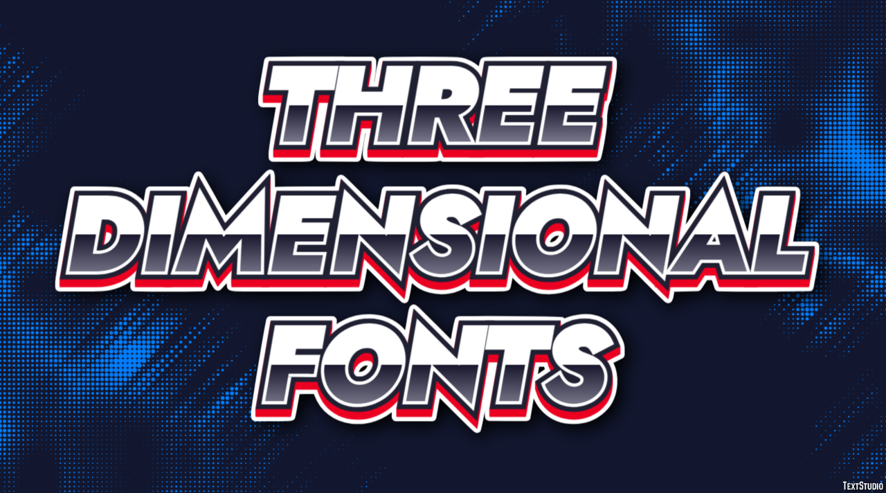 Three Dimensional Fonts Effetto testo
