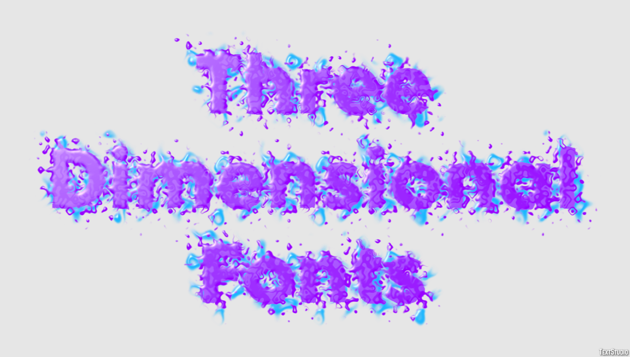 Three Dimensional Fonts Effetto testo