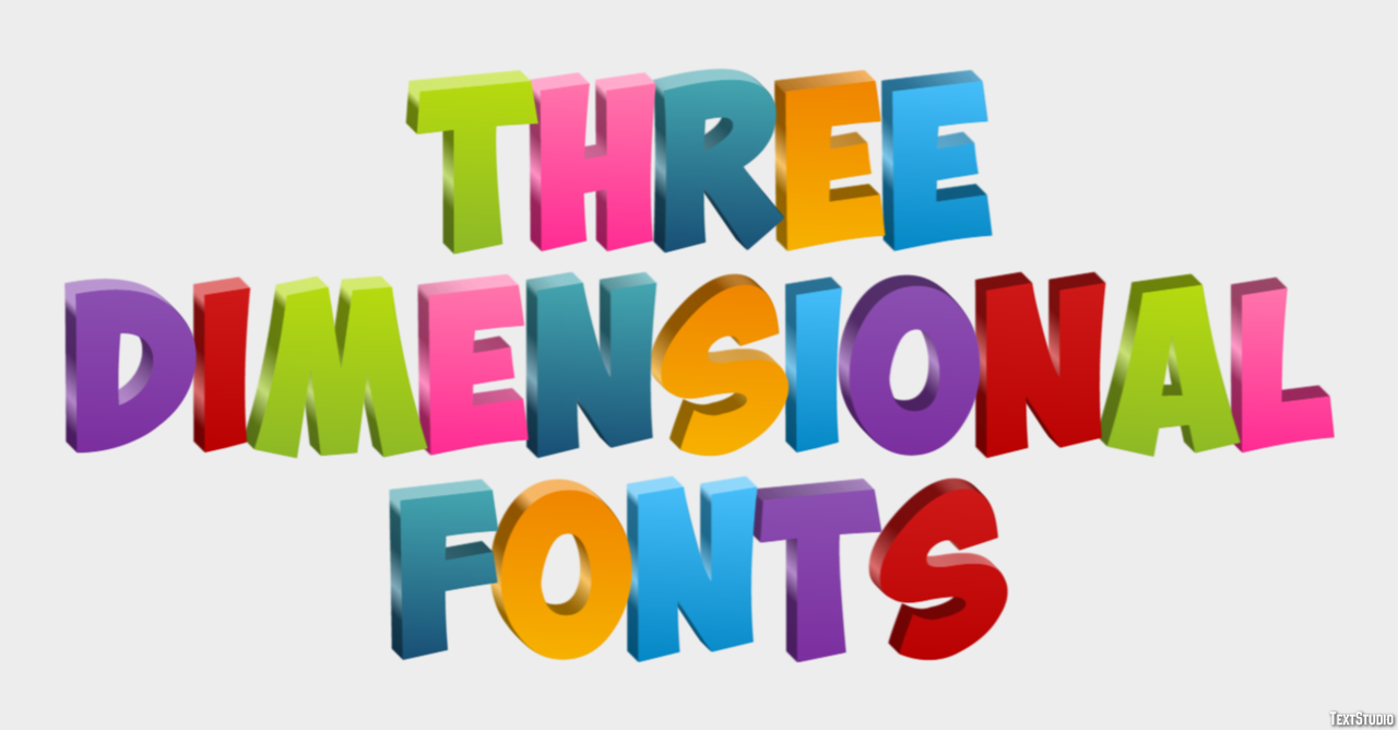 Three Dimensional Fonts Effetto testo