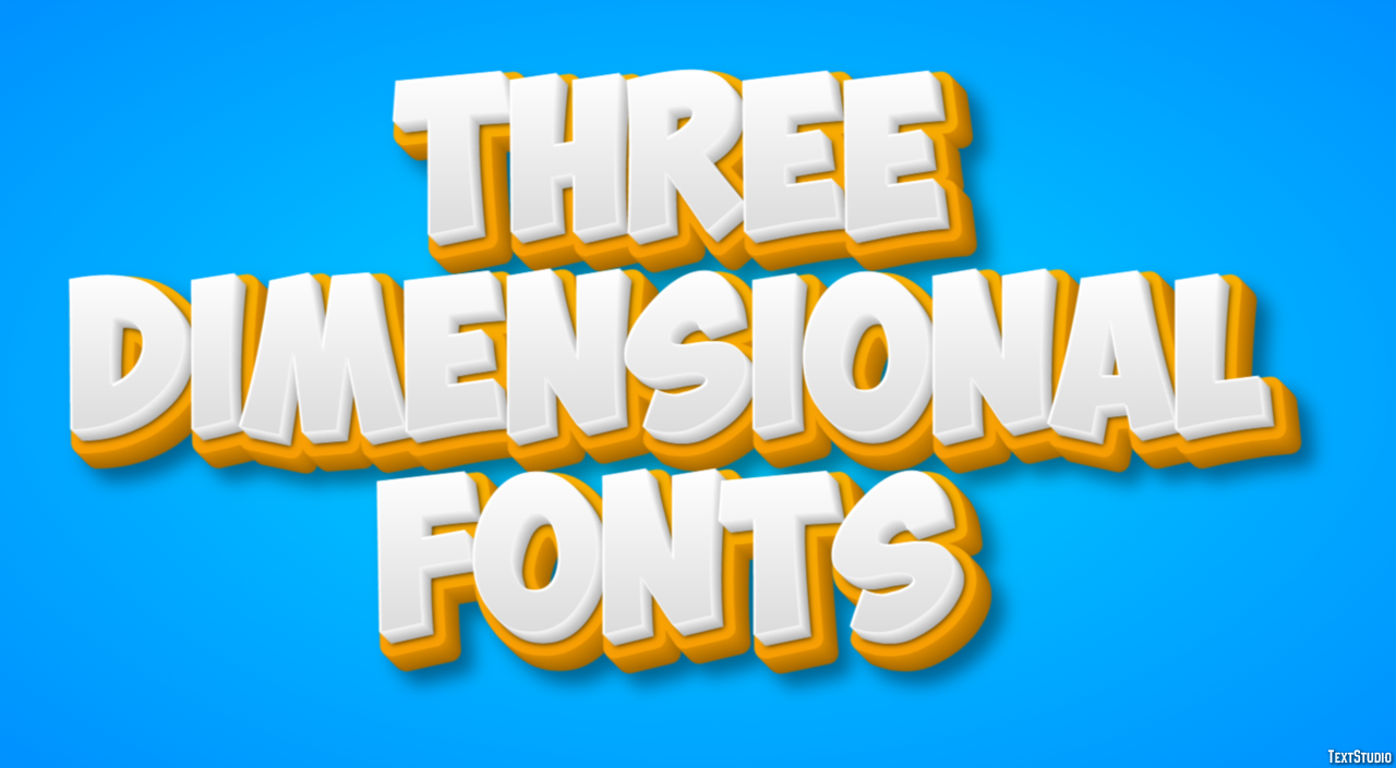 Three Dimensional Fonts Effetto testo