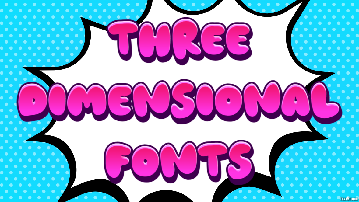 Three Dimensional Fonts Effetto testo