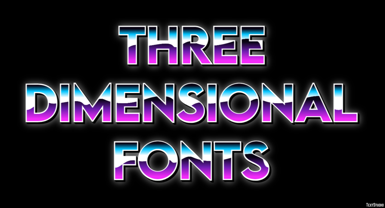 Three Dimensional Fonts Effetto testo