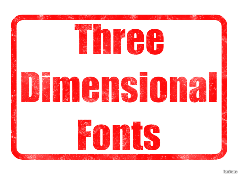 Three Dimensional Fonts Effetto testo
