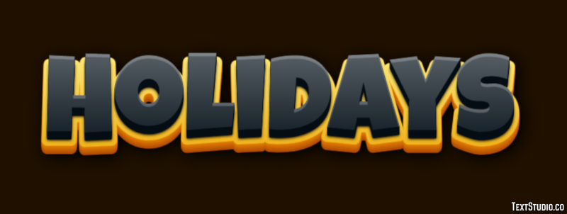 Holidays Text effect
