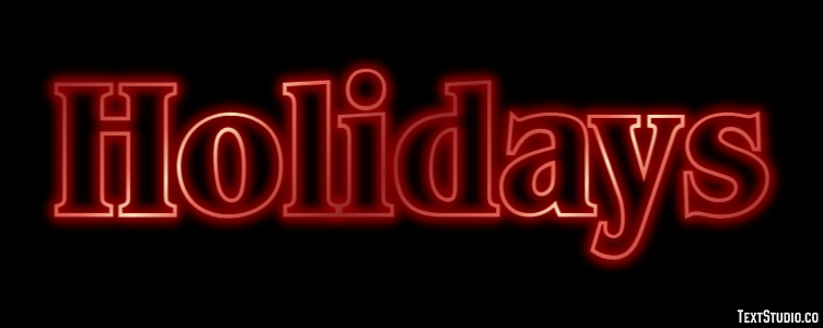 Holidays Эффект текста