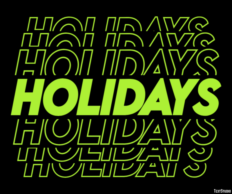 Holidays Text effect