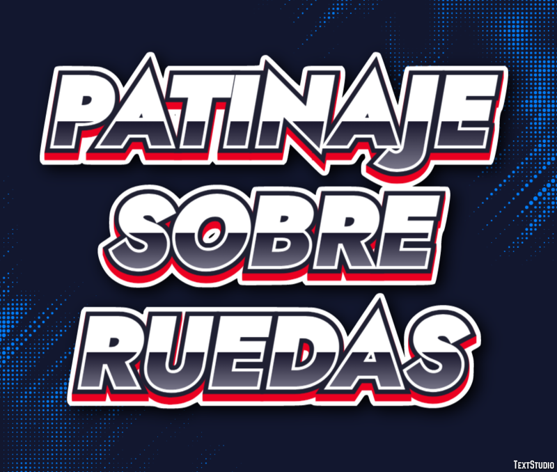 Patinaje sobre ruedas Efecto de texto