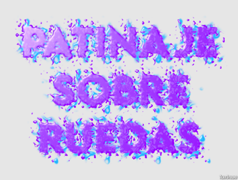 Patinaje sobre ruedas Efecto de texto