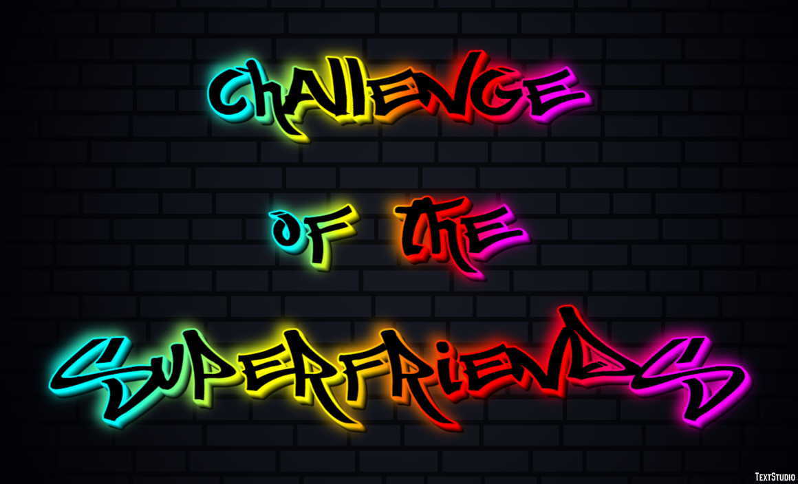 Challenge of the Superfriends Text effect