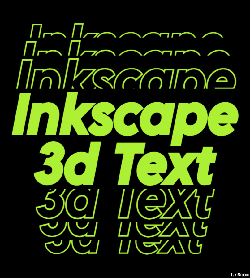 Inkscape 3d Text Efecto de Texto