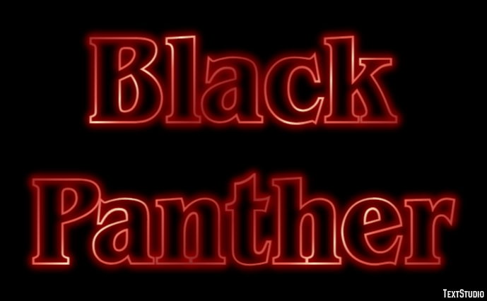 Black Panther Efecto de texto
