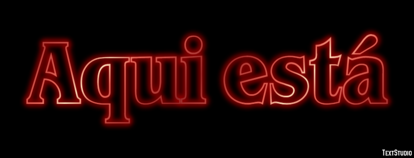 Aqui está Efeito do texto