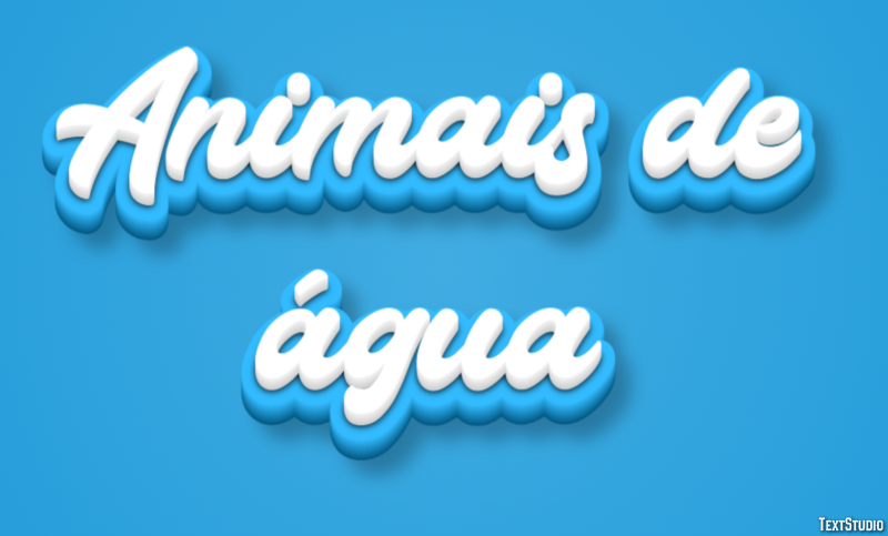 Animais de água Efeito de texto