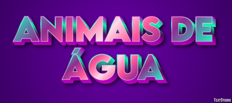 Animais de água Efeito do texto
