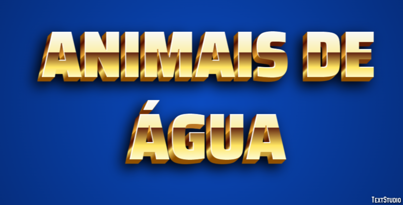 Animais de água Efeito do texto