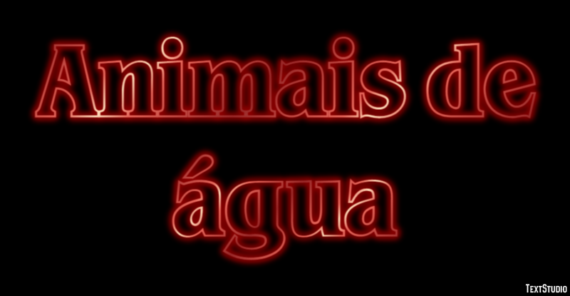 Animais de água Efeito do texto