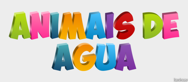 Animais de água Efeito de texto