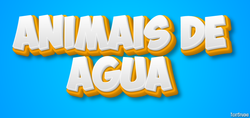 Animais de água Efeito do texto
