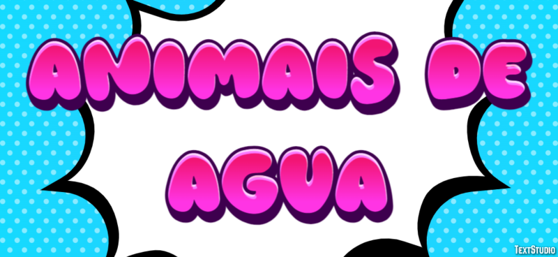 Animais de água Efeito do texto