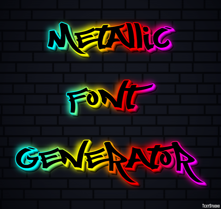 Metallic Font Generator Effetto testo