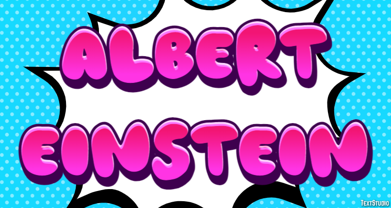 Albert Einstein Efeito de texto