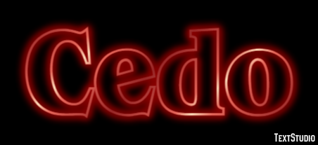 Cedo Efeito de texto