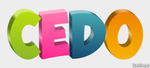 Cedo Efeito de texto