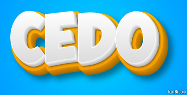 Cedo Efeito de texto