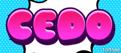 Cedo Efeito de texto