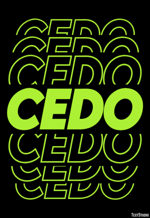 Cedo Efeito de texto