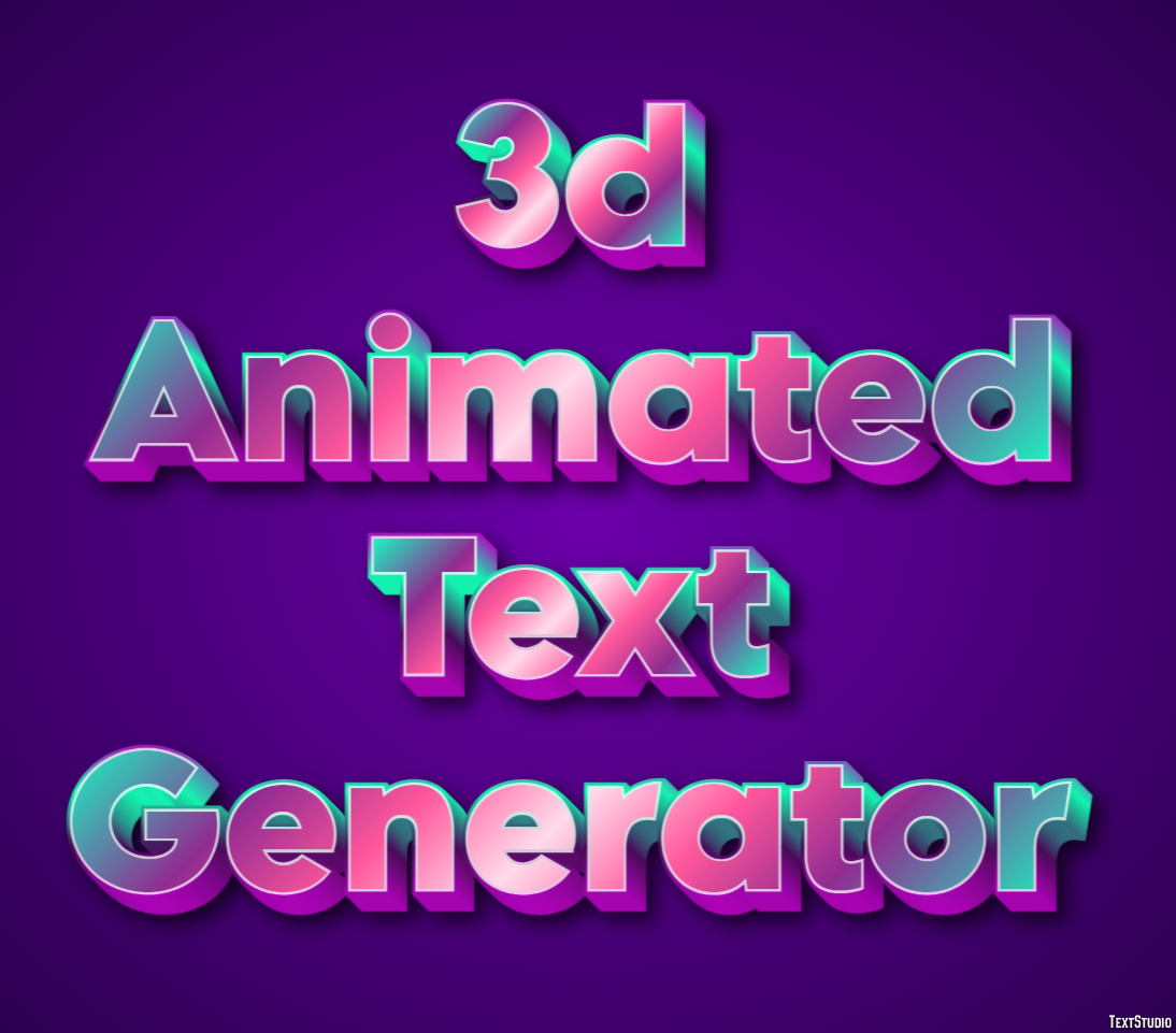 3d Animated Text Generator Efeito de texto