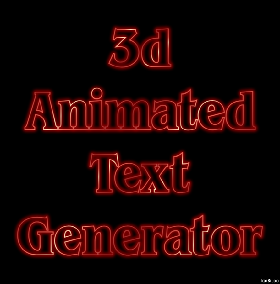 3d Animated Text Generator Efeito de texto