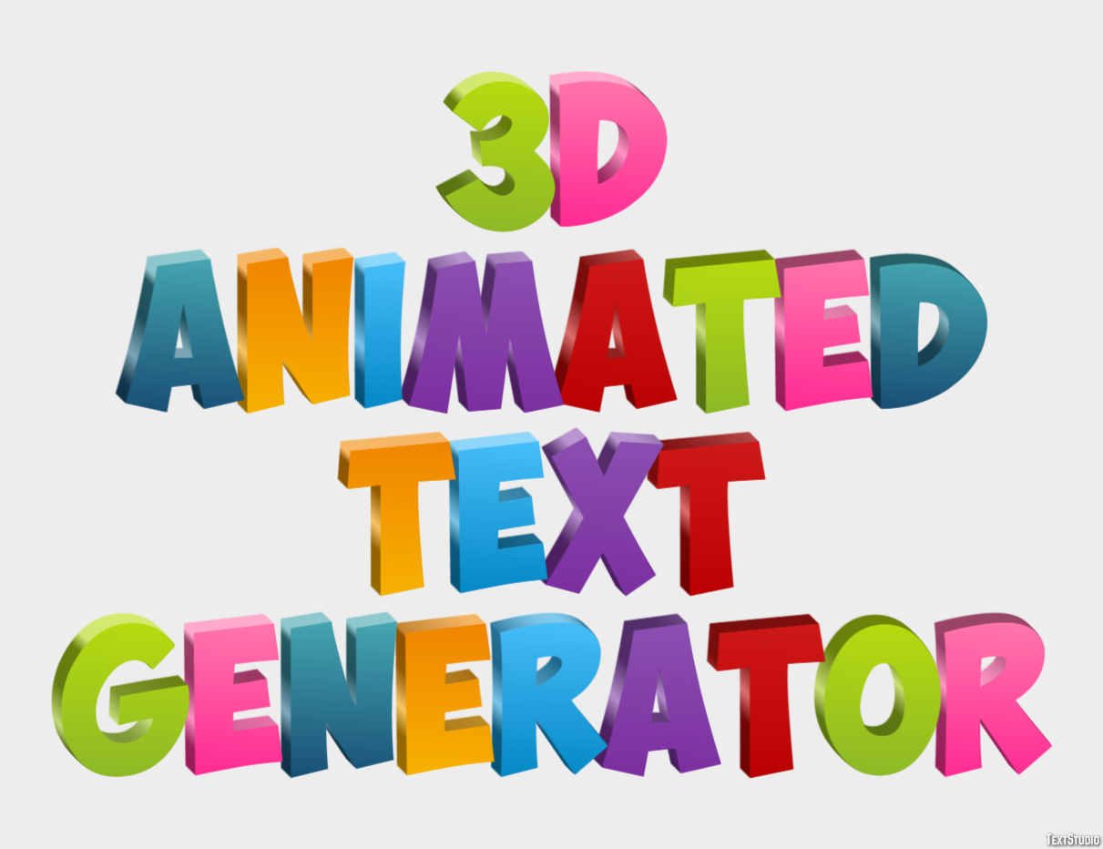 3d Animated Text Generator Efeito de texto