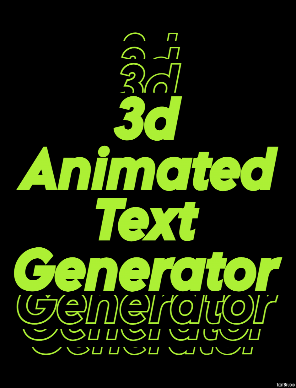 3d Animated Text Generator Efeito de texto