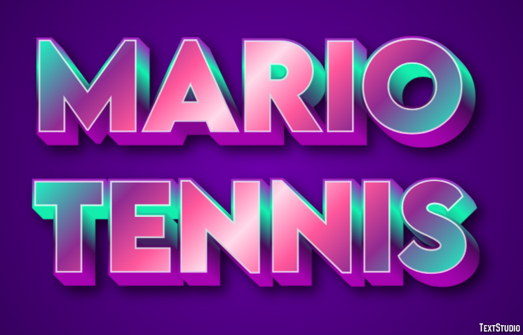 Mario Tennis Эффект текста