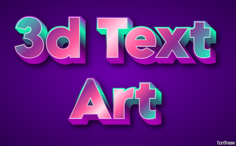 3d Text Art Text Effect
