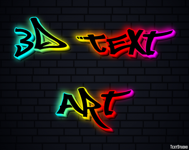 3d Text Art Text Effect