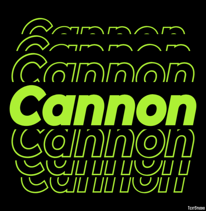 Cannon Tekst Effect