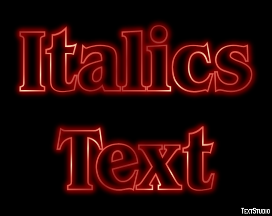 Italics Text Text Effect
