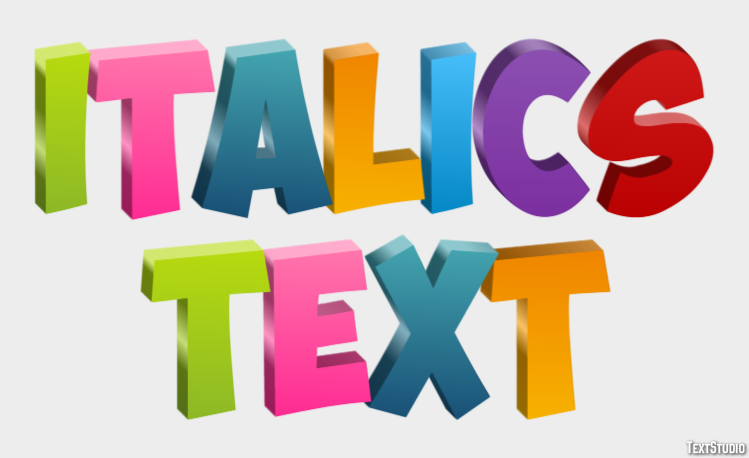 Italics Text Text Effect