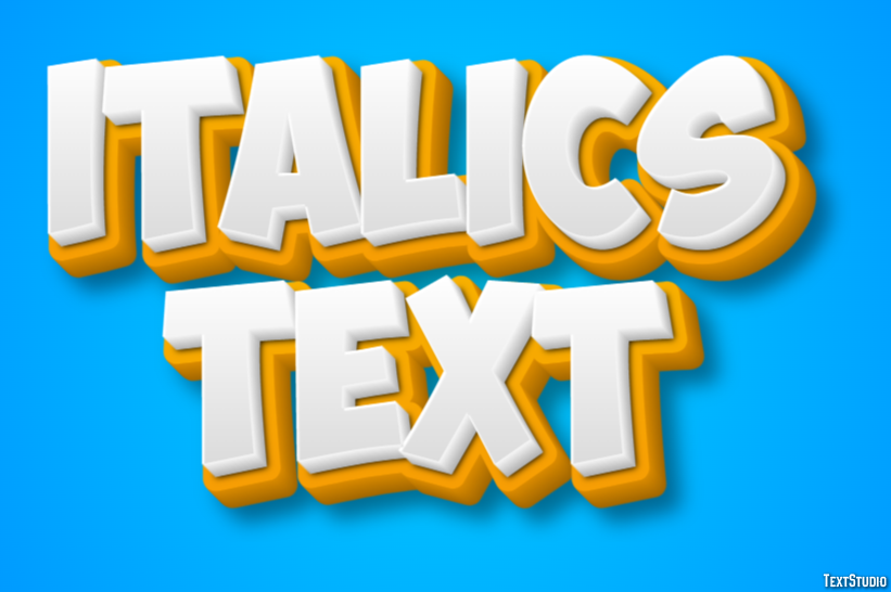 Italics Text Text Effect