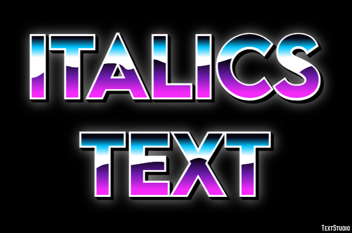 Italics Text Text Effect