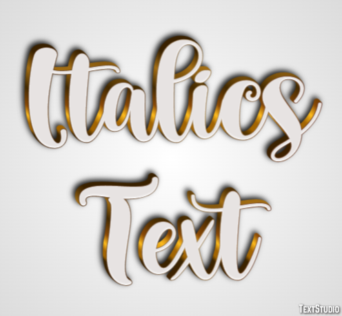 Italics Text Text Effect