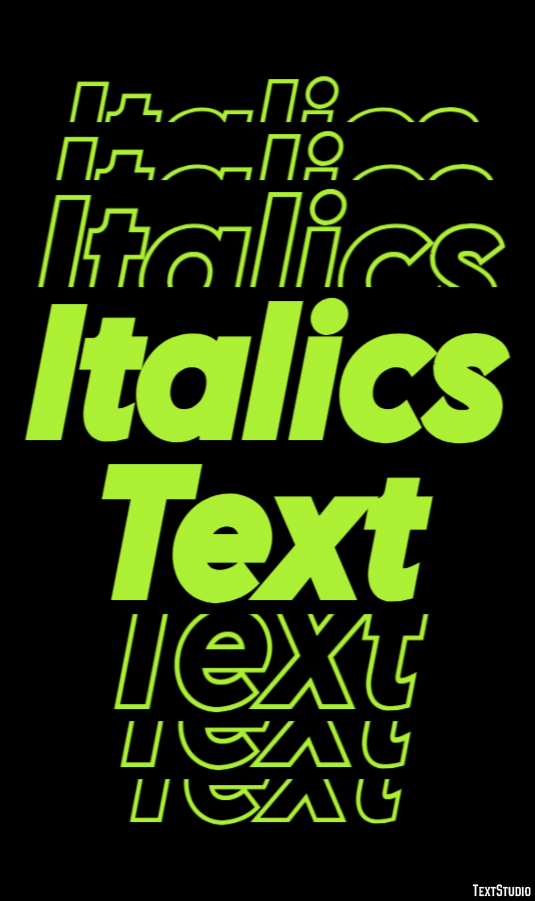 Italics Text Text Effect
