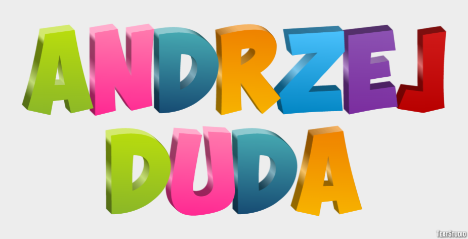 Andrzej Duda Efeito de texto