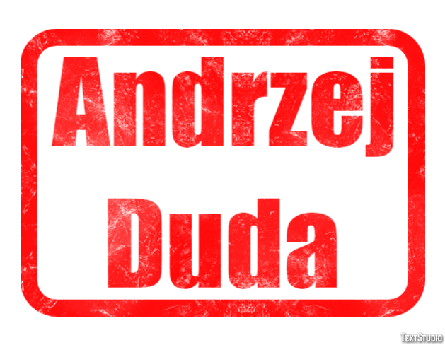 Andrzej Duda Efeito de texto